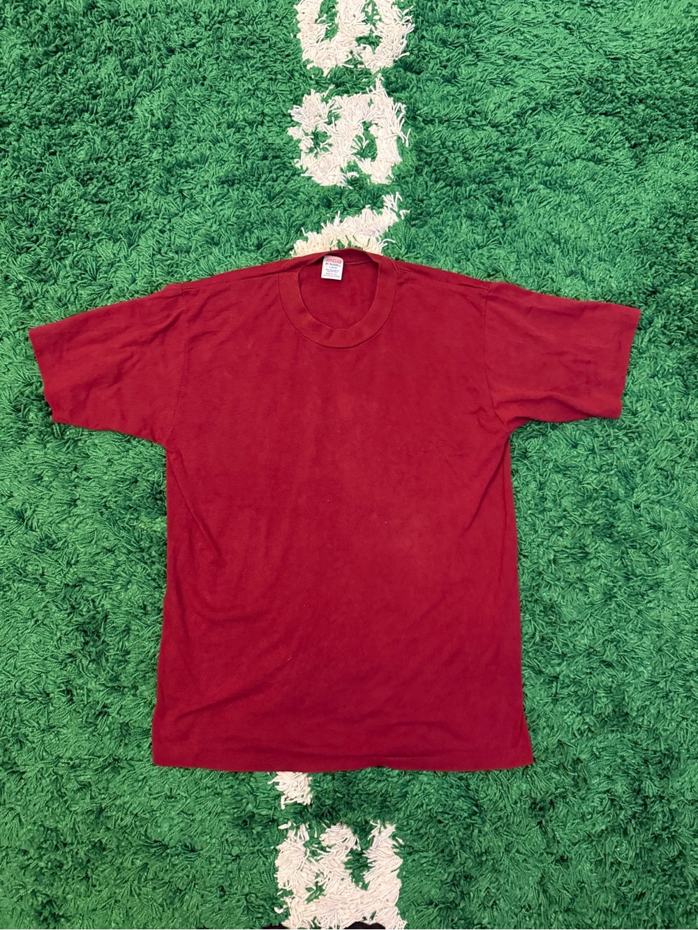 Jerzees Men's Short Sleeve Crewneck T‑Shirt in Burgundy Red